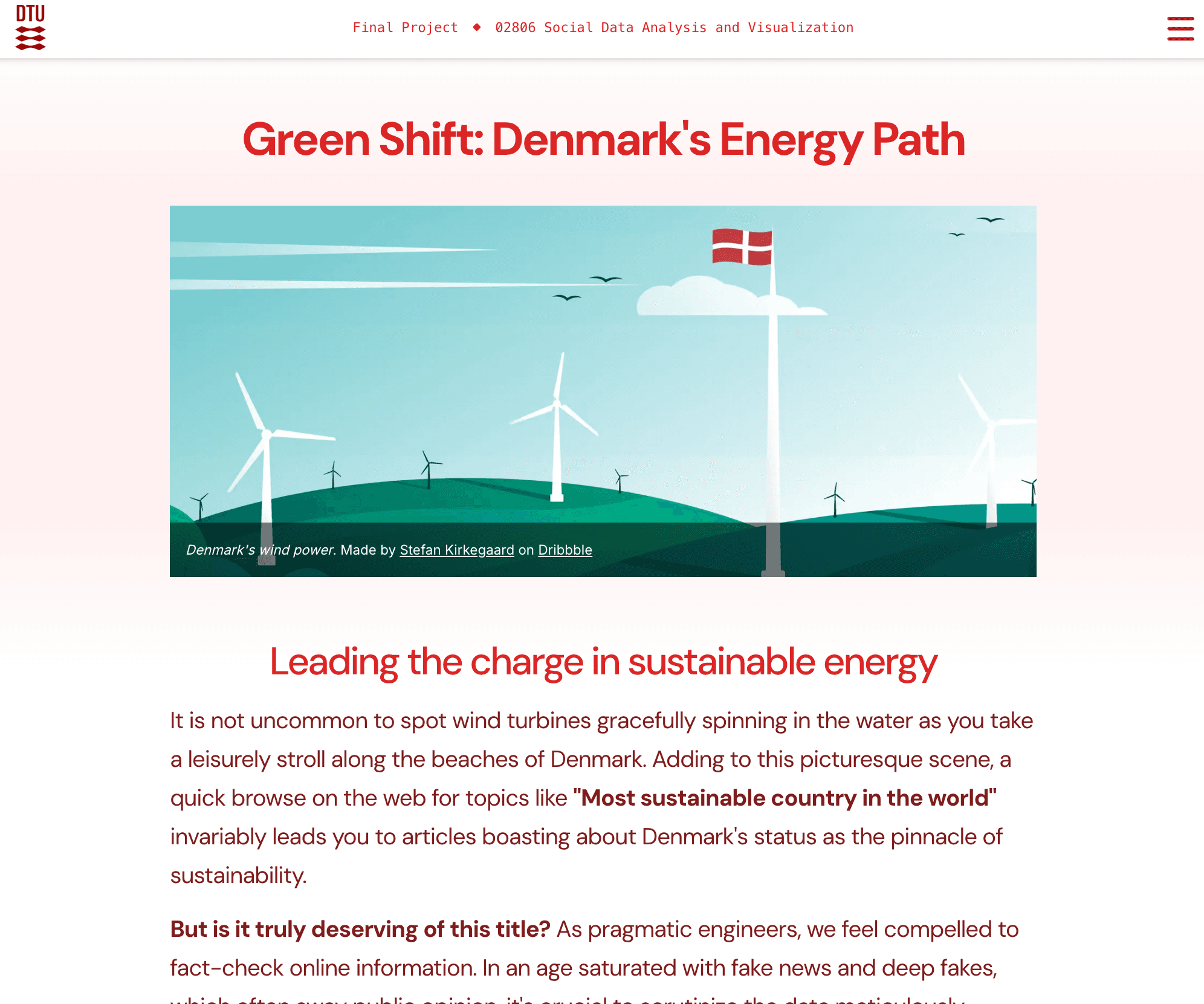 Project cover for Green Shift: Denmark's Energy Path.